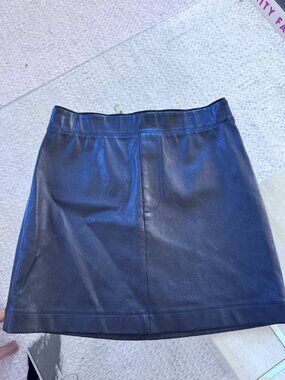 Frame Black Leather Mini Skirt